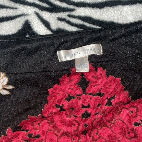 Bundle of two London times size 6 short cap sleeve floral print black dresss - Picture 5 of 12